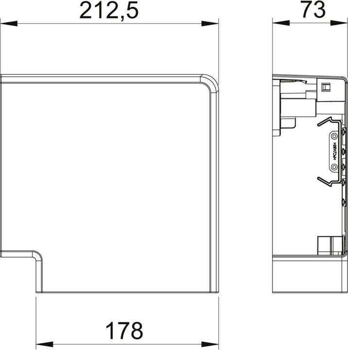 Produktbild OBO Bettermann OBO GK-FH70170RW Flachwinkel Haubenformteil 70x170mm reinweiÃ (7.30 cm)