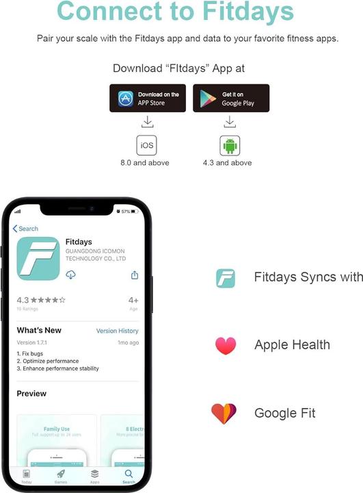 Energie-Label Healthkeep Körperanalysewaage (180 kg)