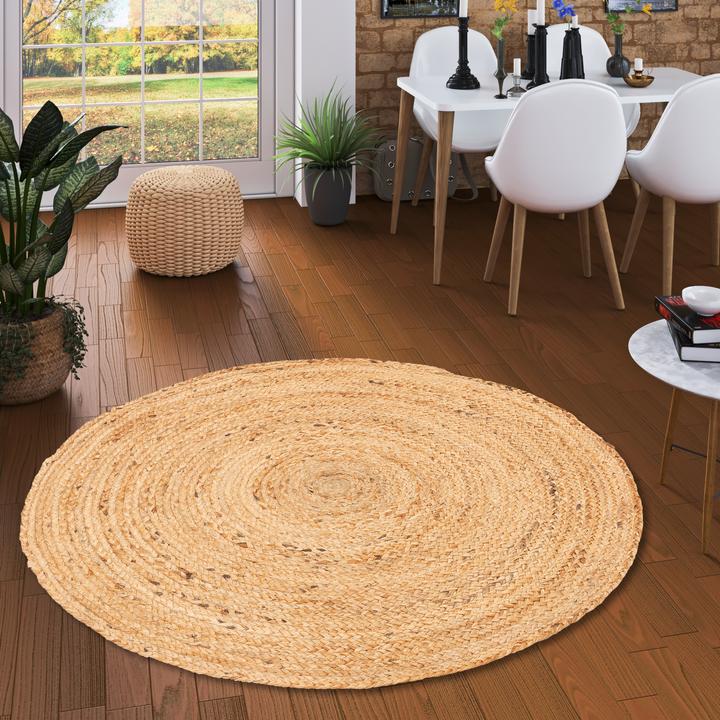 Produktbild Pergamon Naturfaser Handgefertigt Jute Teppich Nele Rund (120 x 120 cm)