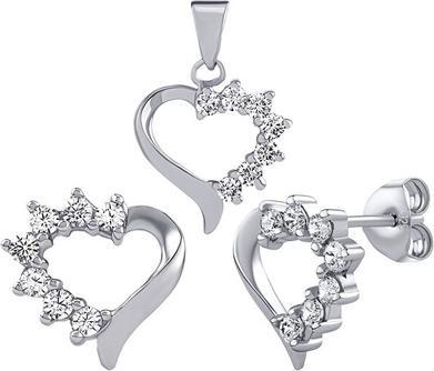 Produktbild Silvego Silver Popular Zircon Heart Set JJJS582 (Earrings. Pendant)
