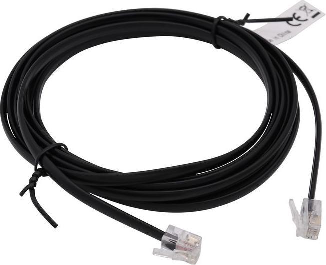 Image du produit RND Electronics Câble téléphonique / Câble modulaire, RJ12 mâle - RJ12 mâle, plat, 1m, noir