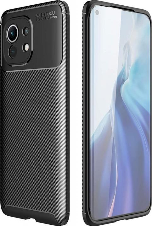 Productafbeelding Screenguard Xiaomi Mi 11 Romp Carbon Design TPU Hoesje (Xiaomi Mi 11)