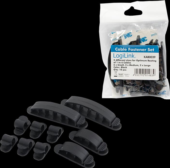 Produktbild LogiLink Kabelbefestigungs Set (Klettkabelbinder, 13.20 mm, 10 Stk.)