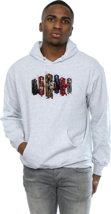 Actual product image Mens Justice League Movie Team Hexagons Hoodie (M)