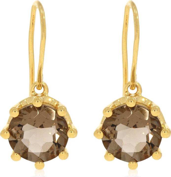 Image du produit Xen Boucles d'oreilles avec quartz fumé HT env. 3,78 ct. plaqué or (Argent sterling 925)