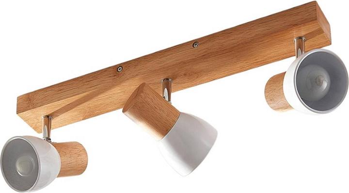 Image du produit Lindby Plafonnier en bois Thorin, à trois flammes (E14)