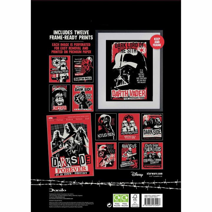 Image du produit Star Wars - Calendrier mural DARK SIDE VILLAINS COLLECTORS EDITION