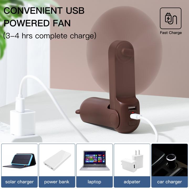 Actual product image Jisulife Handheld Fan Life8 Plus brown