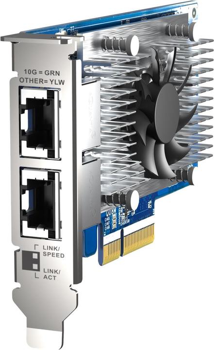 Actual product image QNAP Dual-port 10GBASE-T, 10GbE, network expansion card, Intel X710 PCIe Gen3x4
