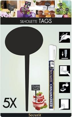 Image du produit H.W. Larsen Skilt Securit Boble 18x8x0.3 cm 5 stk med Hvid tuschpen,6 stk/krt