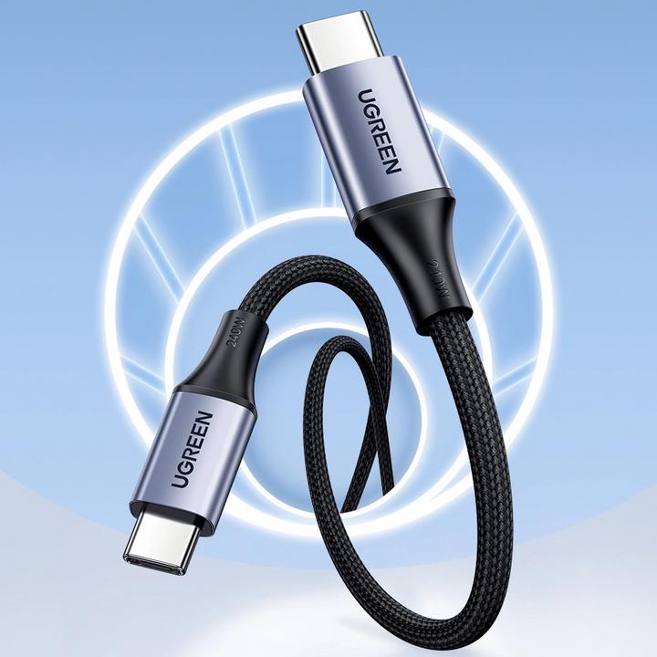 Productafbeelding Ugreen USB-C naar USB-C USB4 kabel, 240W, 2m (zwart) (2 m, USB 2.0)