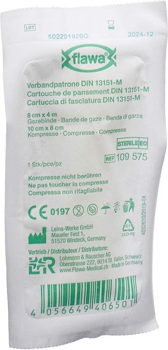 Produktbild Flawa Verbandpatrone 8x10cm+8cmx4m steril