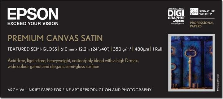 Produktbild Epson Premium Canvas Satin 350 g 61 cm x 12,2 m S 041847 (350 g/m², A1)
