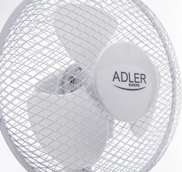 Produktbild Adler Tischventilator Durchmesser 23cm weiss/35 Watt, Schutzgitter (56 dB)