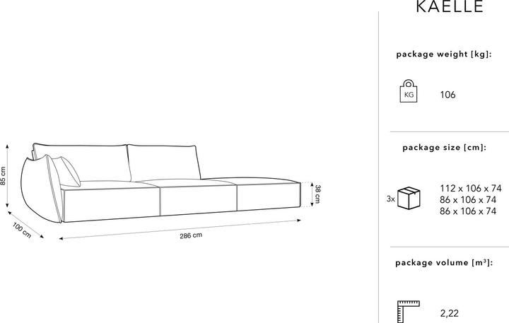 Actual product image Micadoni Kaelle (4-seater, 2 person sofa, 3-seater)