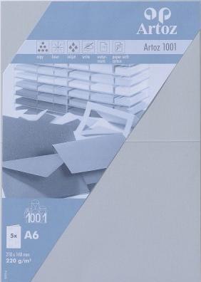 Actual product image Artoz 1001 cards light gray (A6, 220 g/m², 5 x)
