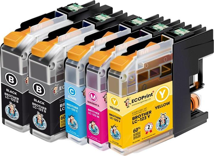 Actual product image ECOPrint Kompatibel Brother 2xBK 1xCMY LC-123 Pack (CMYK)
