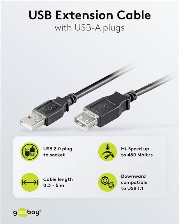 Produktbild Goobay USB 2.0 Hi-Speed (0.30 m, USB 2.0)