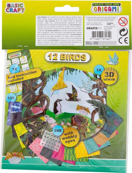 Actual product image Default DIY origamisaet med øjne, dyr eller fugle