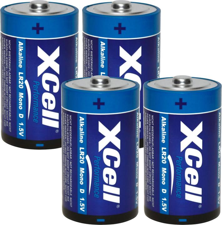 Image du produit XCell Pile type D (mono), LR20, Performance Alkaline, 1,5V, lot de 4 (4 pcs, D)