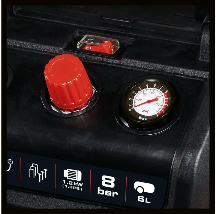 Actual product image Einhell TC-AC 190/6/8 OF Set (8 bar, 6 l)