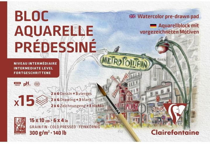 Produktbild Clairefontaine Aquarellblock (300 g/m², 15 x)
