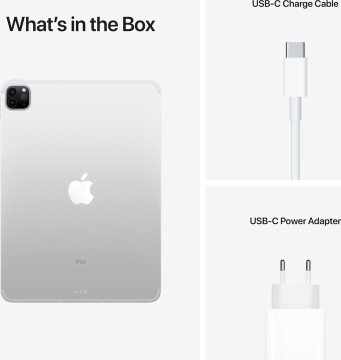 Actual product image Apple iPad Pro 2021 (3. Gen) (5G, 11", 2000 GB, Silver)