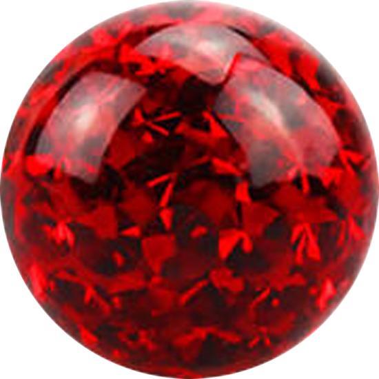 Actual product image Star Piercing Crystal ball red Epoxy protective coating (without brass, Surgical steel 316L)