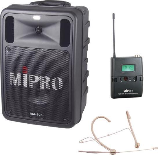 Mipro MA-505R2 mit Taschensender mit Headsetmikrofon (Aktiv, 1x 100 W)
