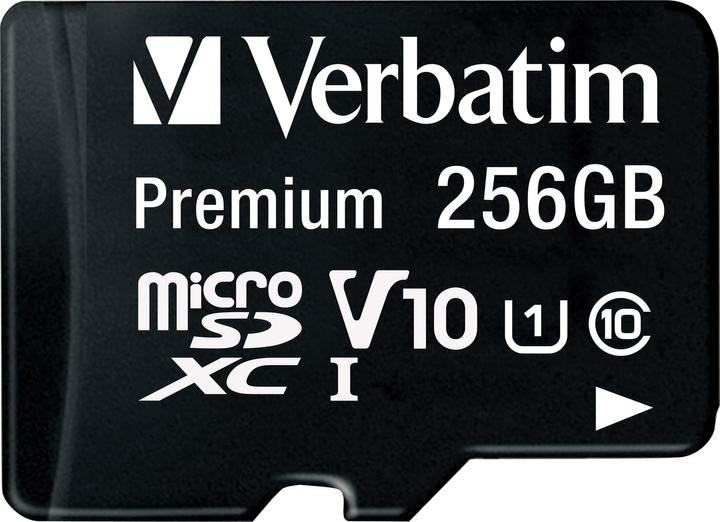 Produktbild Verbatim MicroSDXC Class 10 UHS-I mit Adapter (256 GB, microSDXC, U1, UHS-I)
