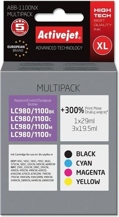 Actual product image Activejet ABB-1100NX Print Cartridge (e) Compatible High (XL) Yield (M, FC, C, Y)