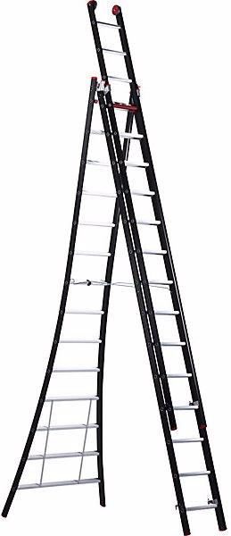 Altrex Scala multiuso NEVADA, 3 elementi, nero, 3 x 14 pioli. (Scaletta multiuso, 245 cm)