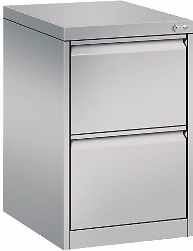 Actual product image C+P ACURADO suspension filing cabinet, 1 track, 2 drawers, white aluminium.