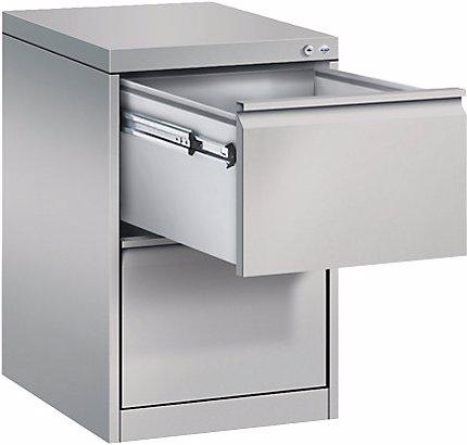 Actual product image C+P ACURADO suspension filing cabinet, 1 track, 2 drawers, white aluminium.
