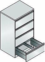 Actual product image C+P ACURADO suspension filing cabinet, 2 track, 4 drawers, light grey. (136 x 79 x 59 cm)