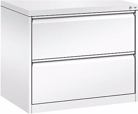 Image du produit C+P Classeur pour dossiers suspendus ACURADO, 2 rangées, 2 tiroirs, blanc trafic.