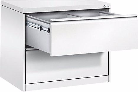 Image du produit C+P Classeur pour dossiers suspendus ACURADO, 2 rangées, 2 tiroirs, blanc trafic.