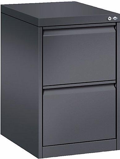 Actual product image C+P ACURADO suspension filing cabinet, 1 track, 2 drawers, black grey.