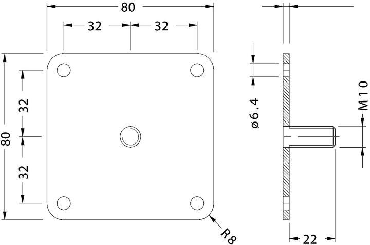 Image du produit Camar Platine pour pied, avec tige M10