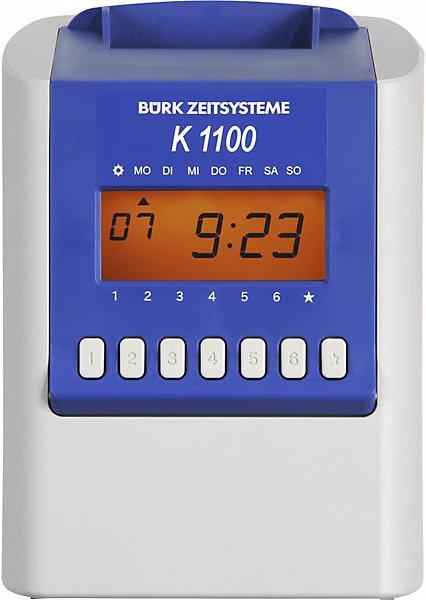 Image du produit Bürk Pointeuse K 1100, h x l x p 244 x 175 x 132 mm, gris soie / bleu.