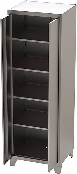 Image du produit kaiserkraft Armoire sur pieds, armoire de stockage avec 4 tablettes, hauteur x largeur x (60 cm, 180 cm)