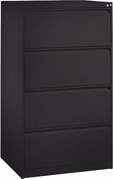 Actual product image C+P ACURADO index card cabinet, 2 track, 4 drawers, black grey.