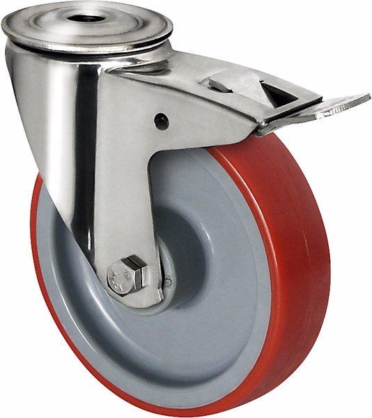 Image du produit eurokraft basic Roulette polyuréthane sur jante polyamide, Ø x largeur roulette 125 x 32 mm, à