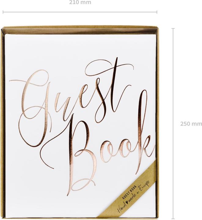 Produktbild Partydeco Gästebuch Guest Book 20 x 24.5 cm, Weiss/Rosegold (20 x 24.5 cm)