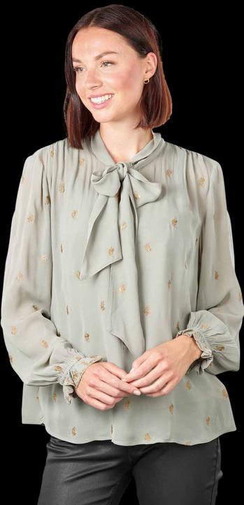 Immagine prodotto Scotch & Soda Embroidered Blouse Tie Neck Grey Sheer (S)