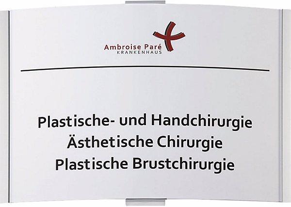 Actual product image Moedel FRANKFURT™ sign, A4 landscape, HxW 210 x 317 mm, silver.