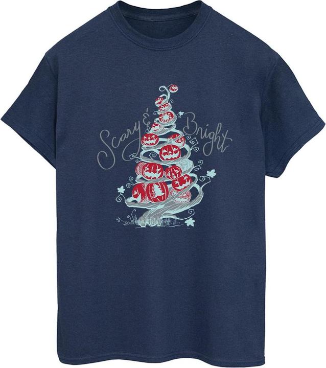Actual product image Disney Womens/Ladies The Nightmare Before Christmas Scary & Bright Cotton Boyfriend T-Shirt (M)