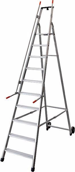 Actual product image Facal Mobile warehouse step, with 2 hand rails and castors, 10 steps incl. platform. (Shelf ladder)