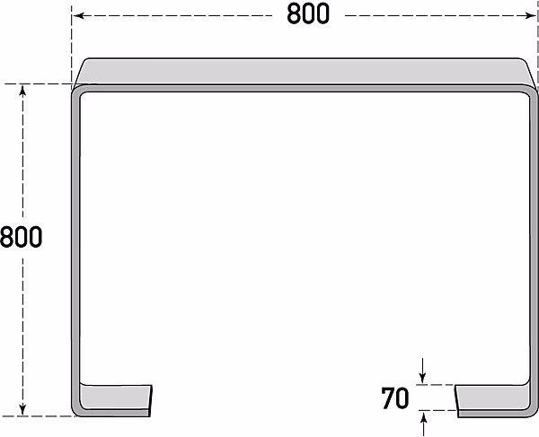 Actual product image Moravia GILA parking rail, steel 70 x 10 mm, hot dip galvanised, iron glimmer.