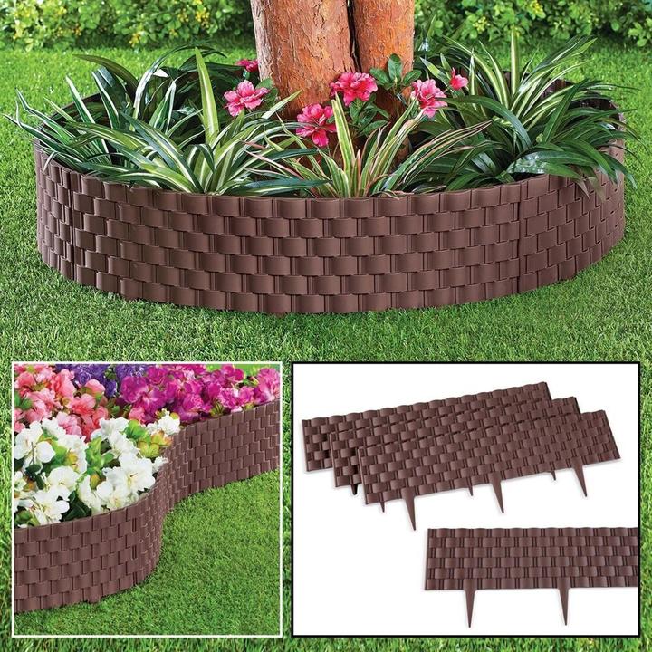 Actual product image HTI-Living Beetumrandung Nessa Flechtzaun 4-teilig Braun (240 cm)